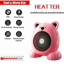 Pengxiang Portable Space Heater, Indoor Portable Electric Heater With Overheat And Tip-Over Protection, Small Ceramic Heater For Bedroom Home Office D