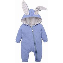 Winter Baby Jumpsuits For Men And Women Baby Plus Velvet Clothes Newborn Clothing Warm Trousers Romper Clothes TP22 Blue China 66