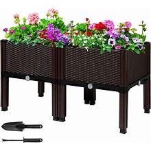 Raised Garden Bed With Legs, 17" H Elevated Planter Box