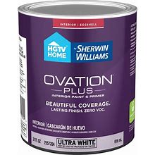 HGTV HOME By Sherwin-Williams Ovation Plus Eggshell Tintable Latex Interior Paint + Primer (1-Quart) | OV2557204-14