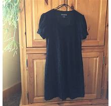 Jessica Howard Dresses | Black Knit Lace Dress. Size 8 | Color: Black | Size: 8