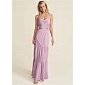 Women's Cutout Tie-Back Maxi Dress - Fragrant Lilac, Size 14 By Venus