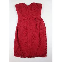 Women's Red Lace Sweetheart Strapless Dress - David's Bridal - Size 2