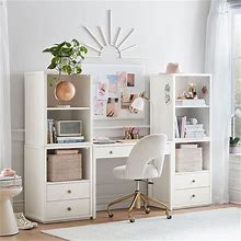Keaton Classic Desk, 2 Drawer And 2 Cubby With Bases, Natural, UPS