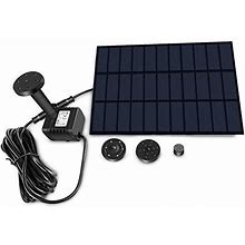 Sunlitec Solar Fountain With Panel Water Pump For Bird Bath Solar Panel Kit Outdoor Fountain For Outdoor Small Pond Patio Garden And Fish Tank, Black