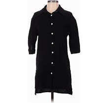 Shein Casual Dress - Mini Collared 3/4 Sleeves: Black Solid Dresses - Women's Size Small