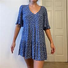 Vici Dresses | Vici Light Blue Dot Tiered Dress | Color: Blue | Size: L