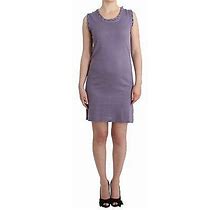 John Galliano Dress Purple Cotton Knitted Sweater Sheath Shift M/Us8 Rrp $250