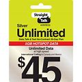 Straight Talk $45 Unlimited 30 Day Prepaid Refill Text Talk Data Int'l