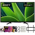Sony KD32W830K 32-Inch W830K HD LED HDR TV With Google TV 2022 Bundle With Premiere Movies Streaming + 19-45 Inch TV Wall Mount + 6-Outlet Surge