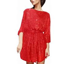 Cathalem Women's Plus Size Dress Long Sleeve Dress Casual Summer Dresses Cute Dresses For Women Summer(Red,L)