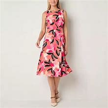 Liz Claiborne Sleeveless Floral A-Line Dress | Pink | Womens 16 | Dresses A-Line Dresses | Spring Fashion