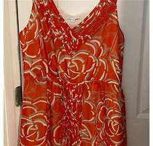 Gap Pin-Tuck Orange Cream Dress Size Large - Women | Color: Orange | Size: L