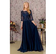 Mother Of The Bride Long Formal Dress Navy / XL