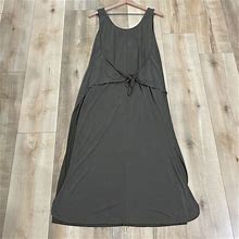 Vince Womens Gray Sleeveless Scoop Neck Midi Length Sheath Dress Size Medium