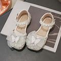 Girls Dress Shoes Cute Bow Mary Jane Shoes Ballerina With Satin Ankle