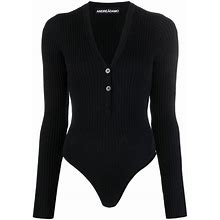 ANDREADAMO Ribbed Knit Bodysuit Clothing - Black - Bodysuits Size S