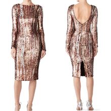 Dress The Population Dresses | Dress The Population Sequin Emery Midi Dress | Color: Brown/Silver | Size: Xs