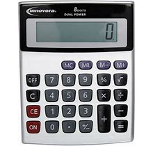 Innovera 15927 4 1/8" X 5 5/8" 8-Digit LCD Solar / Battery Powered Minidesk Calculator