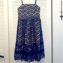 Boohoo Dresses | Nwt - Boohoo Blue Lace Dress | Color: Blue/Tan | Size: M