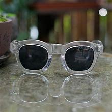 Vintage Black Polarized Sunglasses Men's Crystal Acetate Glasses Dark Smoke Lens