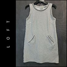 Loft Dresses | Loft Women Sleeveless Shift Knit Short Dress | Color: Black/White | Size: Xs