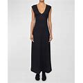 Leset Rio V-Neck Maxi Dress, Black, Women's, XL, Casual & Work Dresses Maxi Dresses