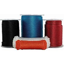 SGT KNOTS Solid Braid Nylon Utility Rope - Multipurpose Smooth Nylon Braided Utility Cord Line - For Anchors, Crafts, Towing (500 Feet - Red)