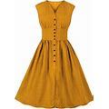 Babysbule Clearance Woman Summer Dresses Women Casual Fashion Digital Print V-Neck Knee-Length Vintage Dress
