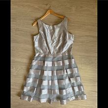 J. Taylor Dresses | Gorgeous Silver Skater Dress | Color: Silver | Size: 14