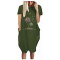 Hvyesh Sundresses For Women Casual Beach Short Sleeve Casual Dresses V-Neck Floral Party Dress Dressy Tops For Women