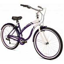 Kent Bicycles Oakwood Womens 26 In., Wall Tire Beach Cruiser Bike With 7-Speed Gear Shift, White