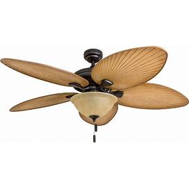 Honeywell Ceiling Fans Palm Valley Bowl Palm Valley 52" 5 Blade Indoor / Outdoor LED Ceiling Fan Bronze Fans Ceiling Fans Outdoor Ceiling Fans