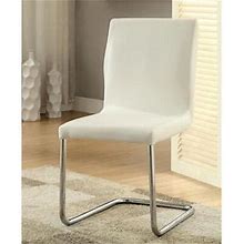 Furniture Of America Moya Faux Leather Dining Chair In White (Set Of