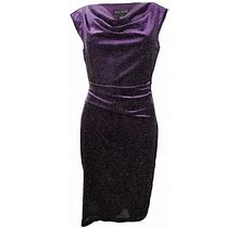 Jessica Howard Women's Petite Disco Velvet Sheath Dress (8P, Plum)