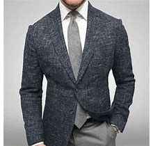 2024 Men's Plaid Blazer Jacket England Style Retro Long Sleeve Business Office Suit Jacket Fashion Simple Outerwear Jacket Male
