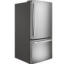 GE Appliances 33" 24.08 Cu. Ft Bottom Freezer Refrigerator In Black/Gray/White | 69.75 H X 32.75 W X 36.75 D In | Wayfair