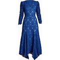 Tadashi Shoji - Lace-Panel Maxi Dress - Women - Polyester/Rayon/Nylon - 16 - Blue