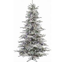 Vickerman 8.5' Flocked Sierra Fir Artificial Christmas Tree, Multi-Colored LED Dura-Lit Lights In A 28"Lx28"Wx5"H Base.