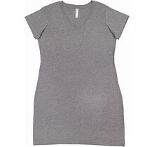 LAT 3522 Womens Short Sleeve Cotton V-Neck Cover-Up Stylish Dress