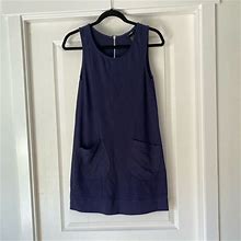 H&M Dresses | H&M Sleeveless Sheath Dress With Pockets - Size Xs - Navy | Color: Blue | Size: Xs
