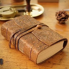 1Pc, Cowhide Notebook Thickened Retro Premium Genuine Leather Journal Book, 400 Pages, Handmade Notebook For Sketching And,Brown,All-New,Temu