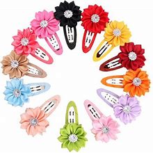 Toymytoy Girls 12Pcs Kids Hair Clip Colorful Flower Hairpin Beauty Accessories For Baby Kids Children Size 12