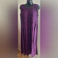 Croft & Barrow Dresses | Nwt Croft & Barrow Rayon Challis Smoky Midi Dress. Color: Multi/Purple. Size: Pl | Color: Purple | Size: Lp