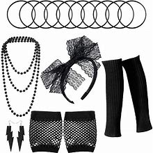 Costume Accessories Set Headband Outfit For Stage Performance Dance Events Black