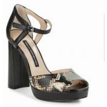 French Connection Shoes | French Connection 'Snakeskin' Platform Sandal | Color: Black/Cream | Size: 8.5