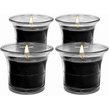 Hyoola, 12 Hour Clear Cup - Deep Black Scented Votive Candles - Black (4 Pack)