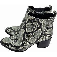 Sam Edelman Boots Shoes Womens Circus Gray Snake Python Print Side Zip