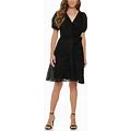 DKNY Women's Knot Sleeve Fit And Flare Dress