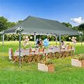 Dreamdwell Home 20 ft. W X 10 ft. D Ez Steel Party Tent Canopy Metal/Steel/Soft-Top In Gray/White | 122.83 H X 240 W X 120 D In | Wayfair